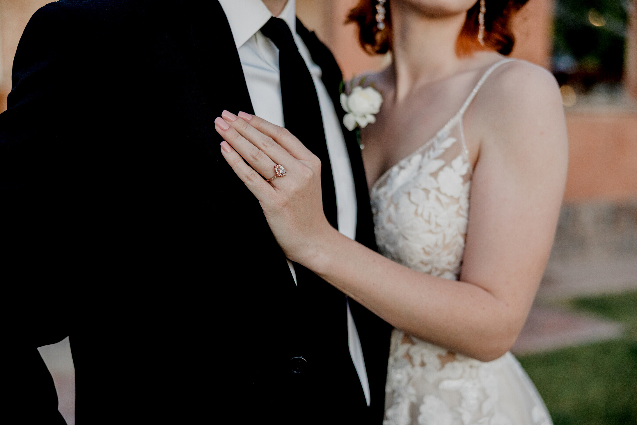 Bride and Groom Posing for the Camera